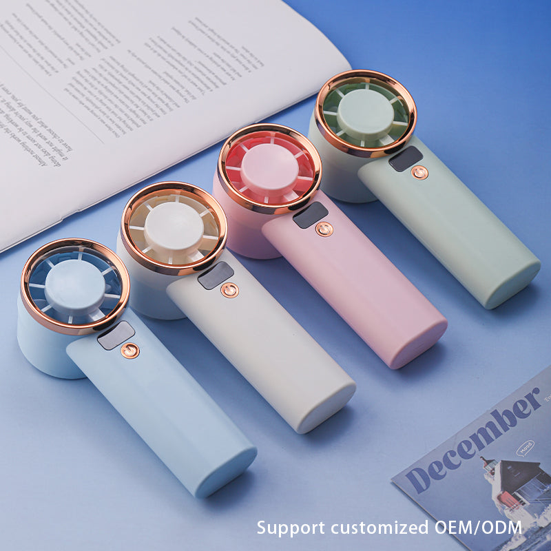 Portable Handheld Fan with 5 Speed Settings & LED Light – USB Type-C Rechargeable