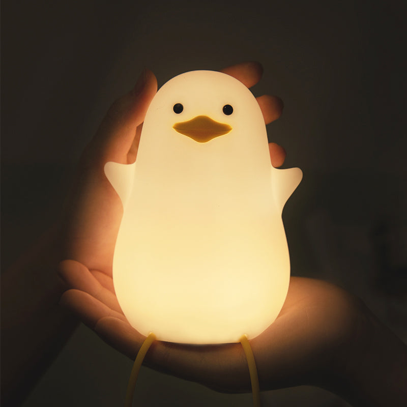 LED Silicone Duck Night Light Cute Light Up Dimmable Nursery Nightlight Rechargeable Bedside Touch Lamp for Breastfeeding