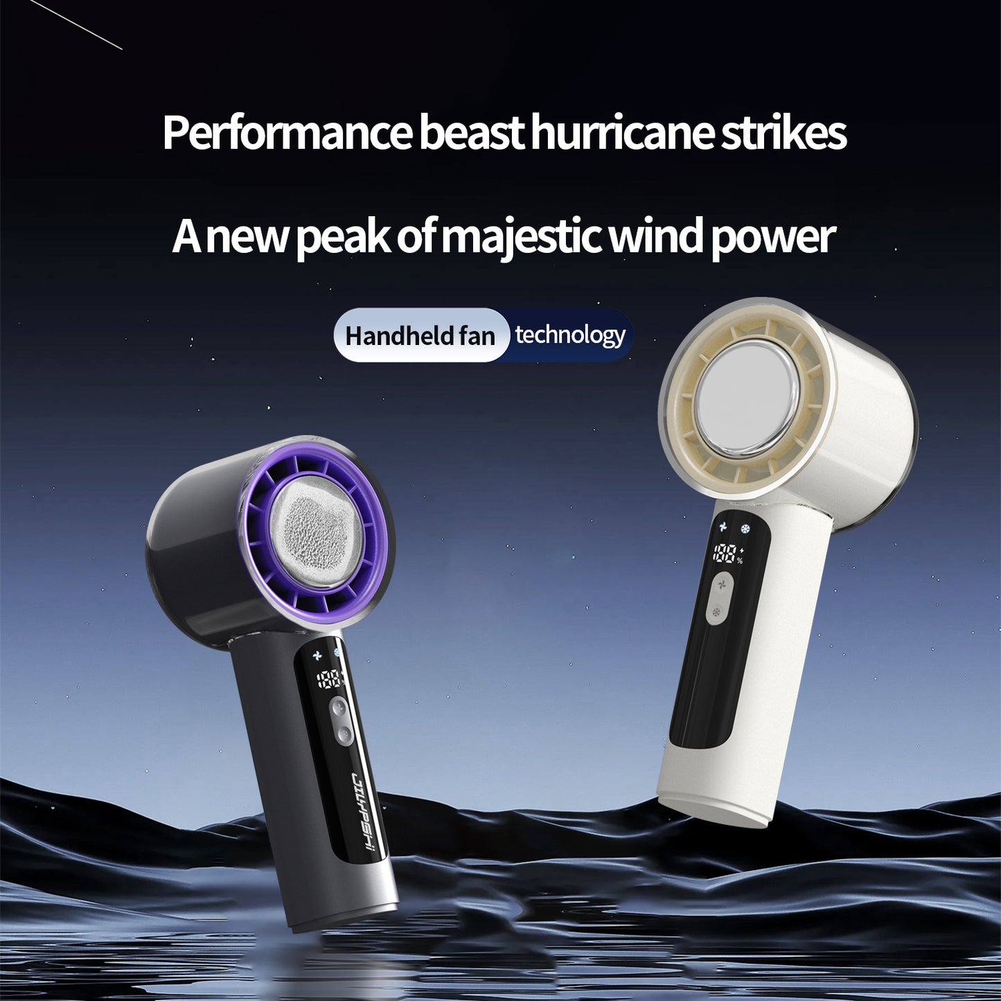 Portable Handheld Cooling Fan with 100-Speed Adjustment, Rapid Semiconductor Cooling & USB Type-C Rechargeable Battery
