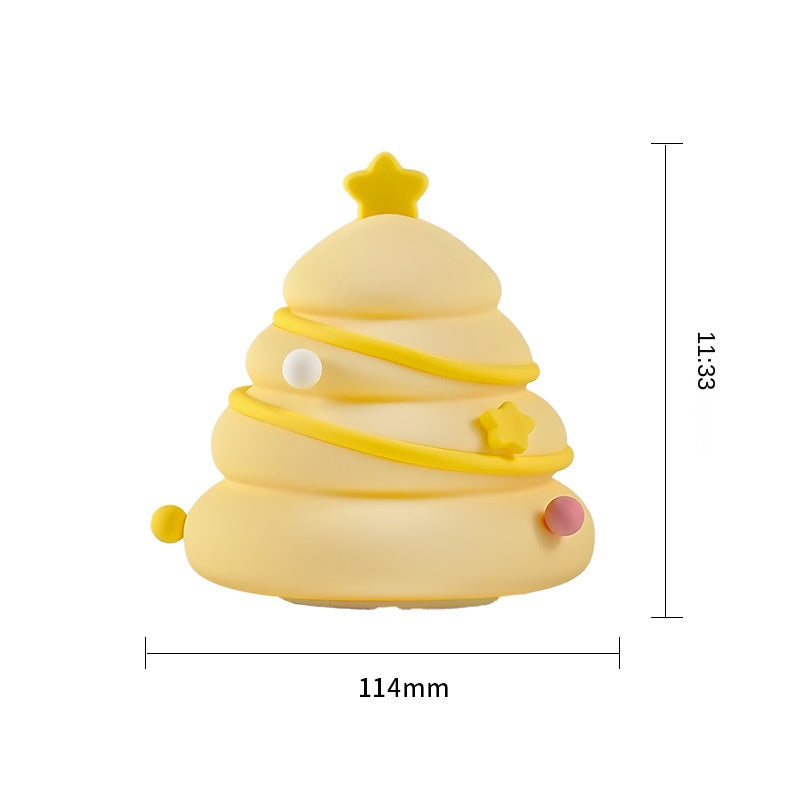 Christmas Tree Night Light LED Lamp 3 Level Dimmable Nursery Nightlight Decorations Rechargeable Night Light Bedside Touch Lamp Funny Office Desk and Cute Light Christmas Decor (Christmas Tree)