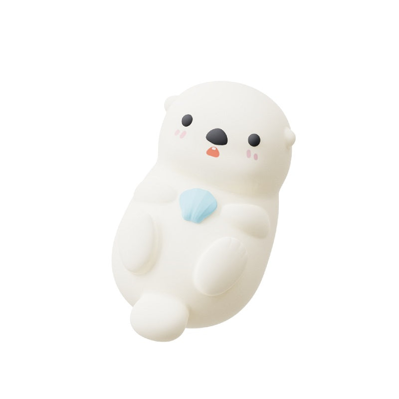 Cute Otter Night Light for Kids Bedroom, Animal Silicone Nursery Night Lamp Touch Control Sea Otter Nightlights USB Rechargeable Bedside Lamp for Baby Children Toddlers Girls Gift