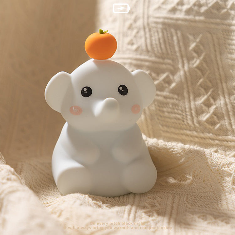 Cute LED Elephant Decor Lamp, Silicone Dimmable Rechargeable Nursery Night Light for Kids, Touch Bedside Table Lamp Modern Lamp for Bedroom Living Room, Elephant Gifts for Women Kids - Pink