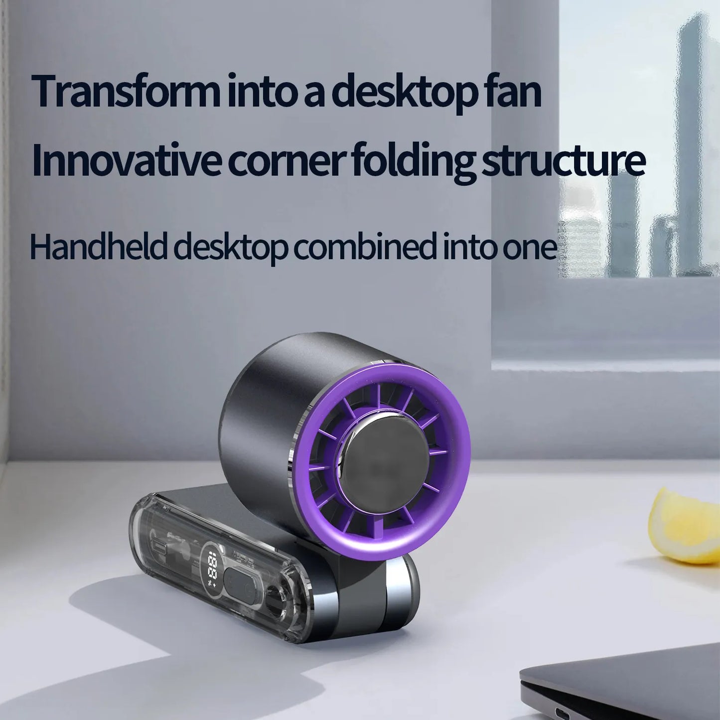 2025New Outdoor High-speed Fan Aluminum Alloy Ice Coated Semiconductor Cooling Violent Folding Neck Hanging Small Fan