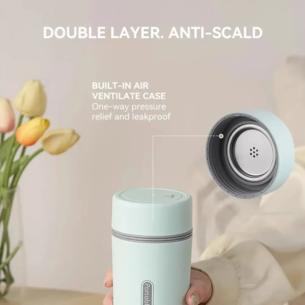 12oz Portable Water Boiler 4 Preset Temperature Control Portable Tea Kettle Electric Travel Thermal Heated Cup