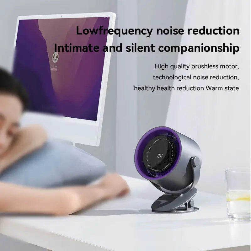 2025 New Oem 100 Speeds Rechargeable Table Fan 1800mAh Rotatable Turbo Strong Wind Office Bedroom Electric Clip Desktop Fan