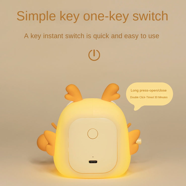 Nursery Light Dragon Theme Silicone Touch Control Bedside Night Light Timer Kids Room Night Light Led Dragon Night Light Cute Dragon Night Light Dragon Night Lights for Kids