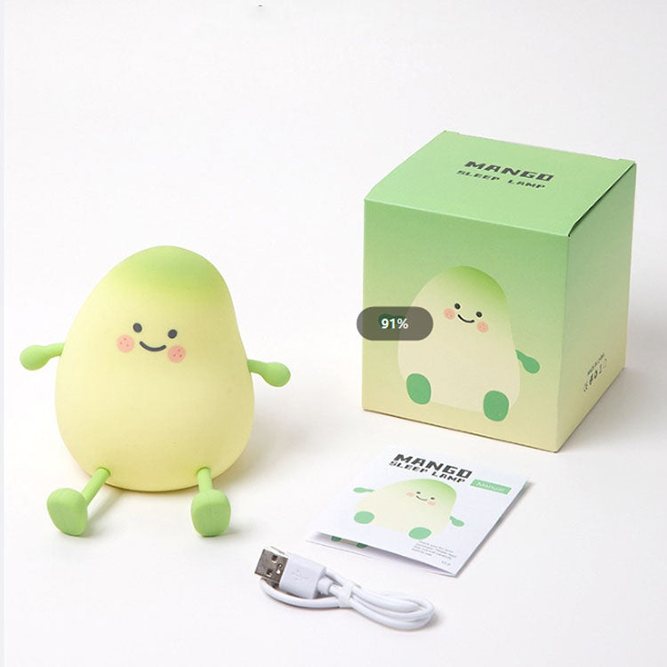 Cute Night Light for Kids, Mango Sleep Lamp Warm Light Bedroom Decor Kids Night Light, Silicone Nightlight Baby Nursery Night Lights, Birthday Christmas Gift