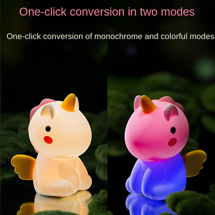 Night Light Baby, Unicorn Silicone Soft Light with USB-C Rechargeable Night Lamp- Dim Light 100H,Boys Girls Birthday Gift Bedroom Decoration Kids Toy