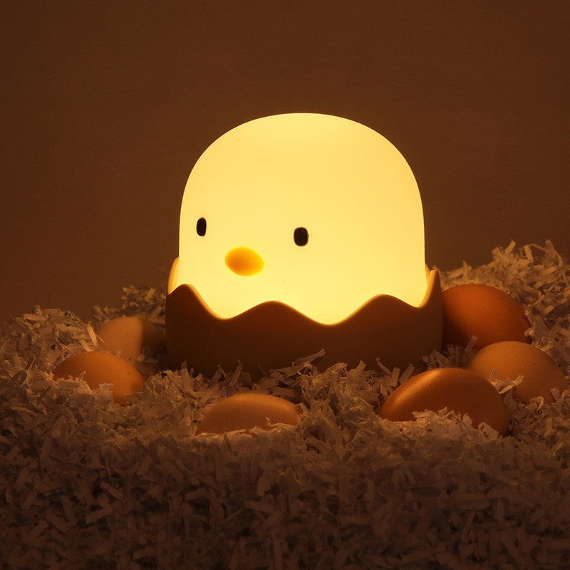 Lily&her friends-Egg Shell Chick Emotions Night Light, Tumbler Portable Cute Egg Shell Design Lamp with Adjustable Brightened LED Rechargeable for Kid Nursery Baby,with Touch Sensor(White Light)