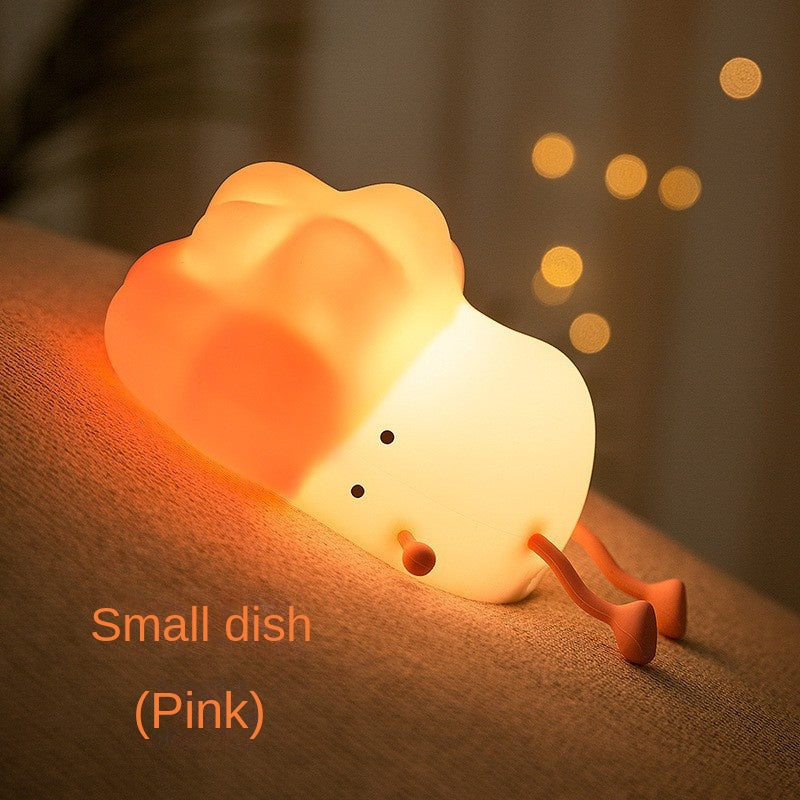Cute Lying Cabbage Night Light, LED Squishy Dimmable Silicone Nursery Nightlight, Rechargeable Bedside Touch Lamp, Kawaii Room Decor for Kids Bedroom, Cute Gifts for Women Teen Girls Baby