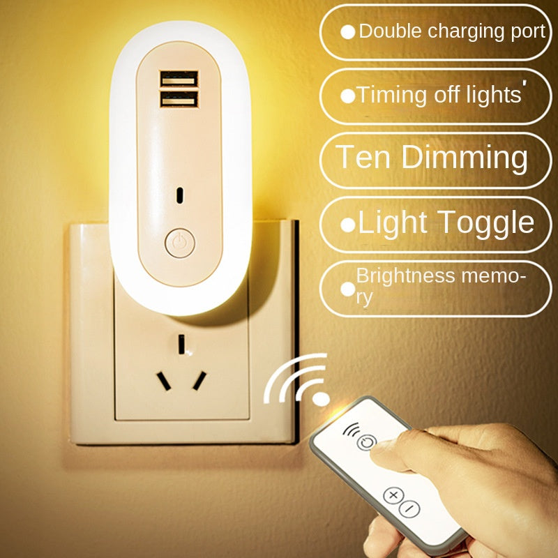 Remote Control Night Light for Kid's,Bedroom Bedside Plug in Lamp,baby sleep and feeding LED Lamp