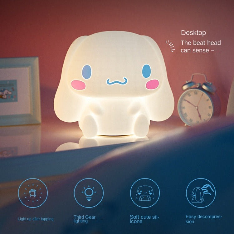Cinnamoroll silicone night light, bedroom sleep bedside table lamp, creative birthday gift for children