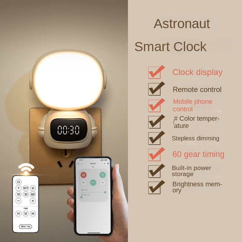 Pasoar LED de enchufe de la luz nocturna con reloj y control remoto, blanco enchufe regulable en la luz de la noche, con temporizy 3 colores claros, la luz de la batería de brillo