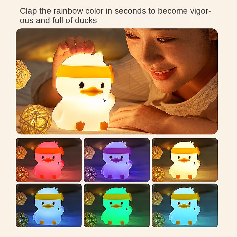 Kids Night Lights Cute Silicone Duck Nursery Lamp for Baby Toddler RGB Animal Night Light for Bedroom Kids Room Gift
