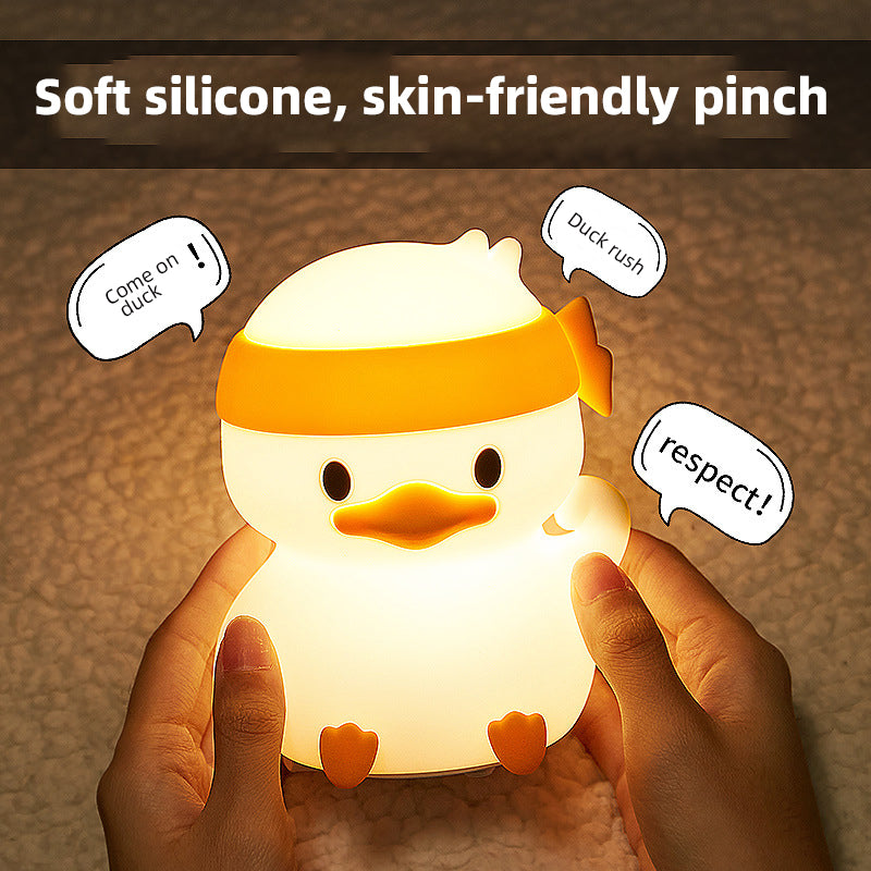 Kids Night Lights Cute Silicone Duck Nursery Lamp for Baby Toddler RGB Animal Night Light for Bedroom Kids Room Gift