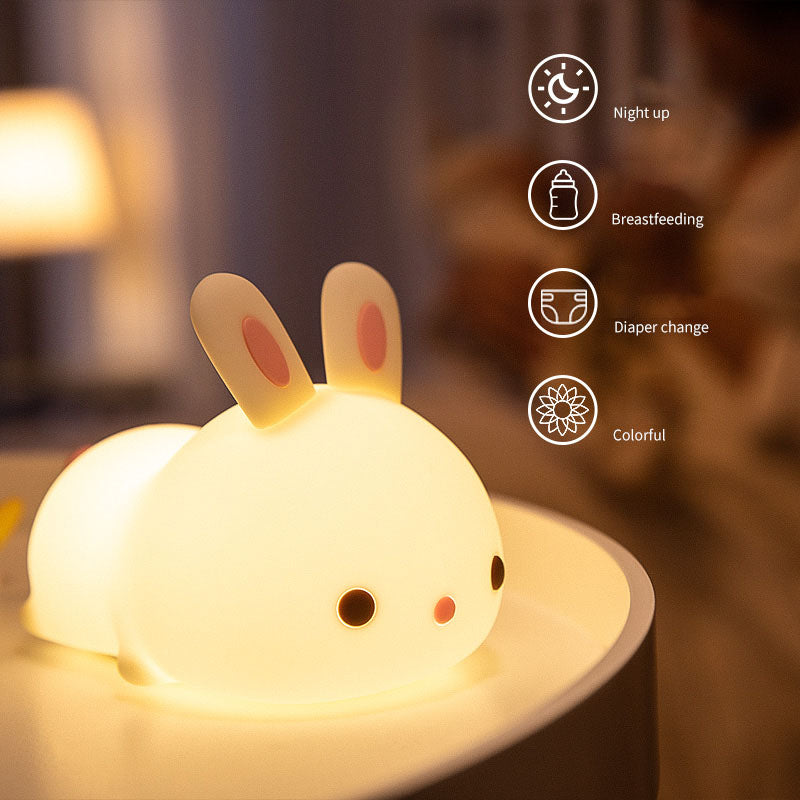 Night Light for Kids Bunny Cute Lamp Kawaii 16 Colors Kids Night Light Baby Night Light Lamp Rechargeable Toddler Night Light for Baby Nursery Night Light Kids Lamp Nightlight for Kids Room