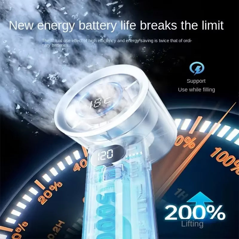 New Style 100-Speed High-Speed Handheld Stepless Variable Speed Mini Fan USB Turbine Handheld Powerful Fan Mini Fan