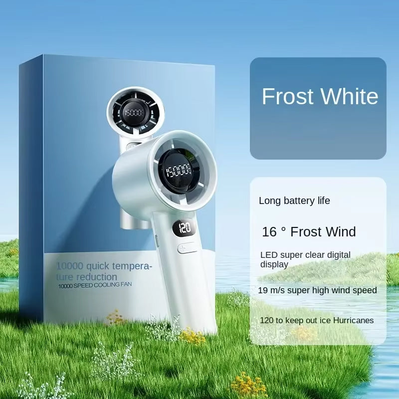 New Style 100-Speed High-Speed Handheld Stepless Variable Speed Mini Fan USB Turbine Handheld Powerful Fan Mini Fan