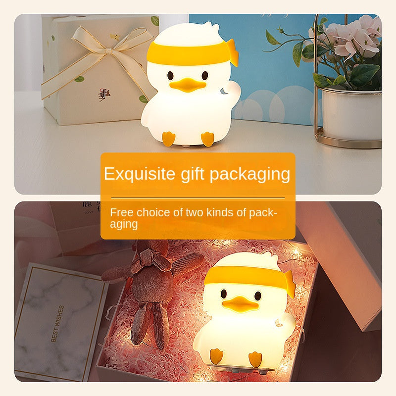 Kids Night Lights Cute Silicone Duck Nursery Lamp for Baby Toddler RGB Animal Night Light for Bedroom Kids Room Gift