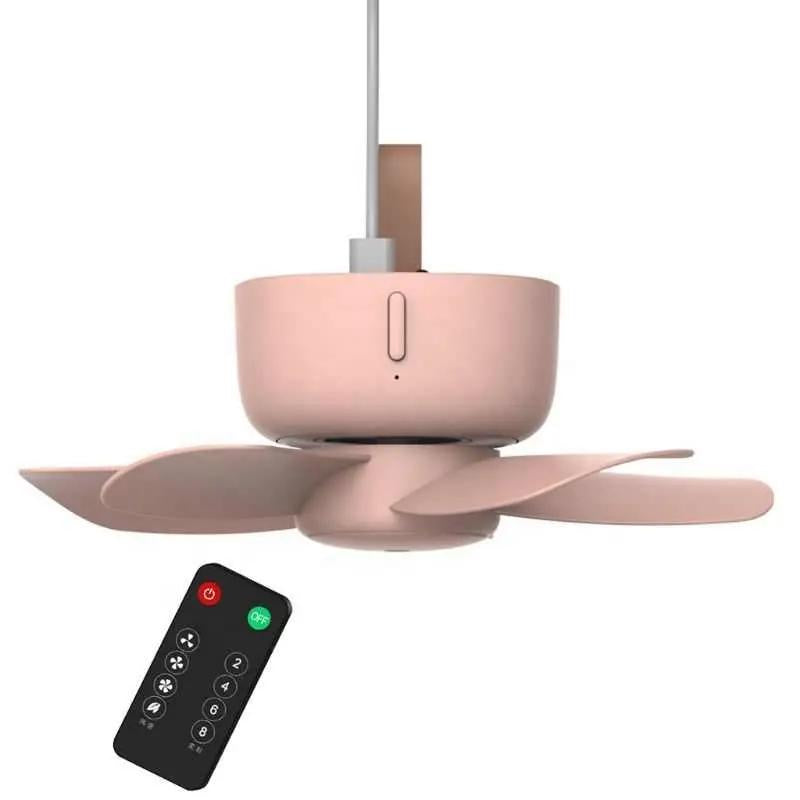 USB Remote Control 4-Speed Ceiling Fan for Tent Bed Camping Outdoor and Home