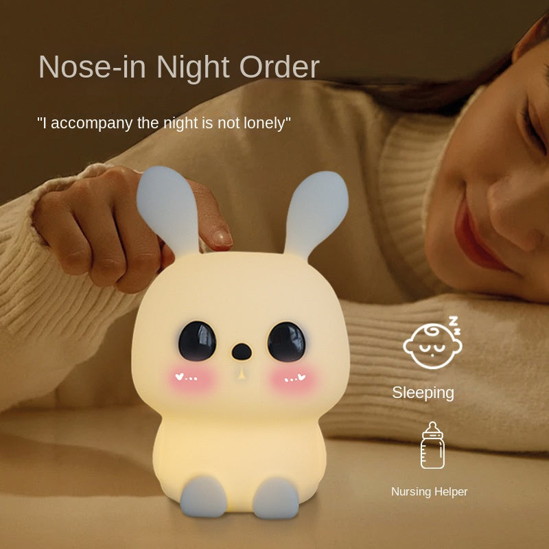 Rabbit night light, children's bedroom light, 7 colors, variable intensity, with touch sensor, Rabbit Night light, children's silicone night light, children's bedroom, Sa