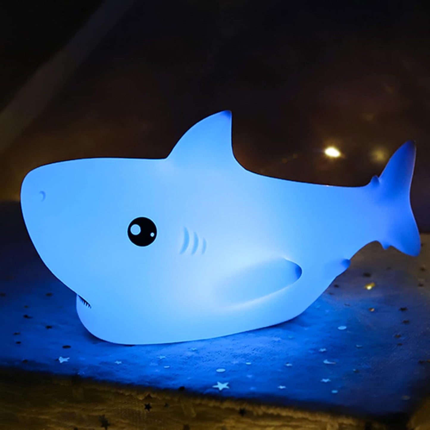 Shark Night Light for Kid Rechargeable Cute Squishy Lamp for Boys Girls Christmas Gifts Night Lights Kids Teens Toddler Baby Nursery Touch Room Decor Gift Toys