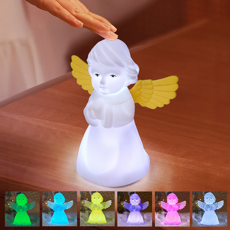 Angel Night Light Children, 7 Colours Night Light Baby Nursery Soft Silicone Angel Night Light, Aesthetic Room Angel Decoration, Child Adult Girls Christening Gifts