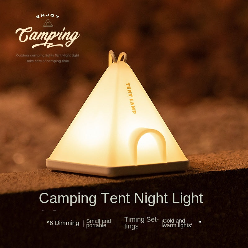 Camping Night Light, Tent Shaped Portable Led Tent Lantern 6 Modes, USB Rechargeable Nursery Lamp, Hangings Night Light for Kids for Outdoor and Indoor for Soydan