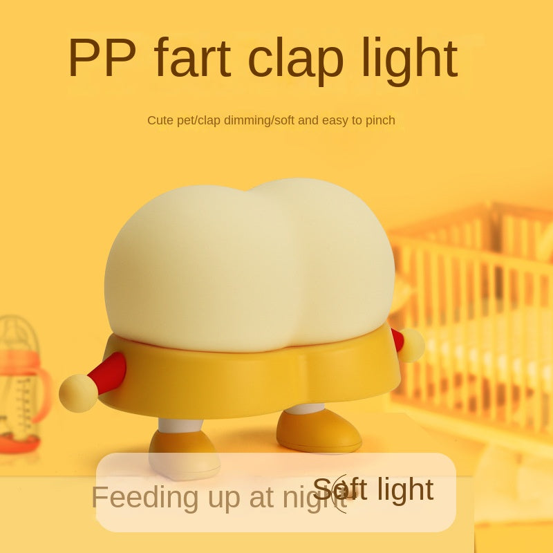 Pat The Little Night Light,Cute Butt Shape Light with Regulateable Three Brightness,Solve The Dark Space Funny Butt Slap Night Light,Silicone Atmosphere Night Light for Home