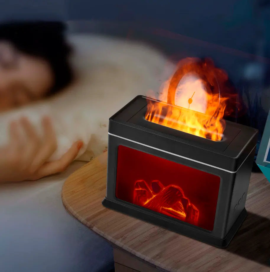 Chimney air humidifier, fragrance diffuser, essential oil diffuser, elegant 3D carbon appearance, adjustable timer and automatic shut-off safety function