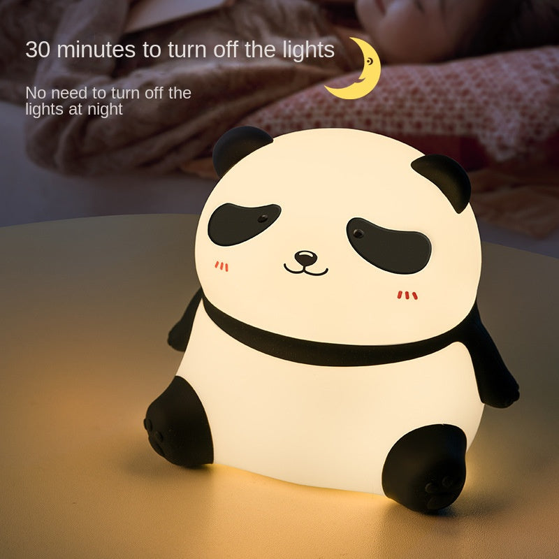 Cute Waving Panda Night Light,Panda gifts,Food Grade Silicone Touch Night Light for Baby Nursery,2 Level Dimmable Nursery Nightlight,Rechargeable Bedside Lamp for kids,Cute Decor for Bedroom