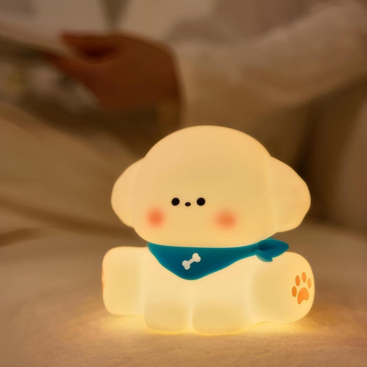 Dog Lamp, Cute Puppy Night Light for Kids, Dimmable Nursery Puppy Lamps, Silicone Fruit Bedside Lamp for Baby and Toddler