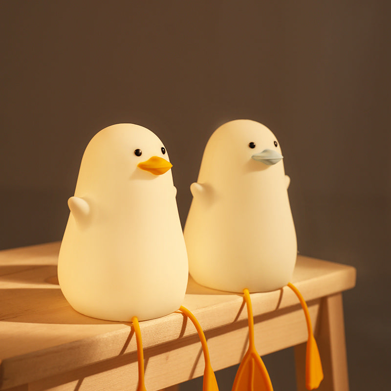 LED Silicone Duck Night Light Cute Light Up Dimmable Nursery Nightlight Rechargeable Bedside Touch Lamp for Breastfeeding