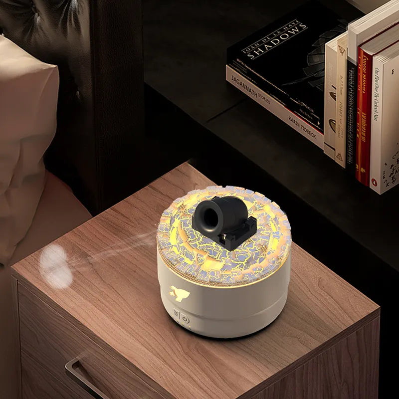 Cannon Aroma Humidifier with LED, Cannon Air Diffuser, Aroma Diffuser, 7 Colours, LED Steam Cannon, Humidifier Silent, with 3 Timer Timing, 280 ml Diffuser, Waterless Automatic Shut-Off (Black)