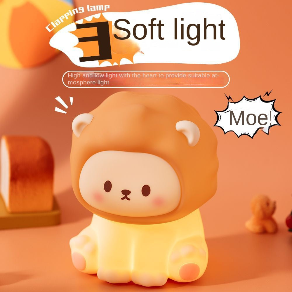 Cartoon Bedside Lamp, Silicone Cartoon Cute Baby Lamp, Rechargeable Bedside Touch Lamp for Bedroom Living Room Nursery Decor
