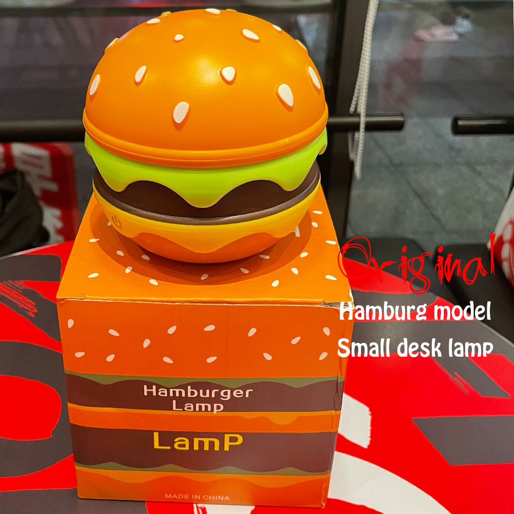 Cute Desk Lamp for Kids, Rechargeable Hamburger Small Desk Lamps with Adjustable Neck Dimmable Touch Switch, Reading Table lamp, Kawaii Desk Accessories Room Decor for Boys Girls Gifts