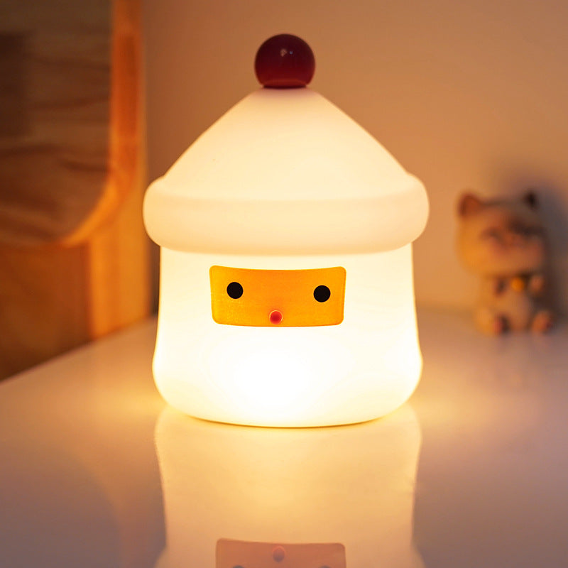Cute Night Light - Santa Lamp USB Rechargeable,Silicone Tap Light Christmas Themed, Toddler Kids Night Lights for Bedroom Christmas Birthday
