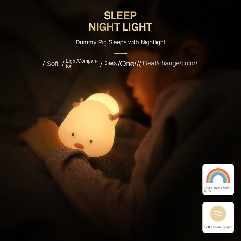Night Light for Kids Kids Night Light for Girls Baby and Toddler Piggy Soft Silicone Night Lamps USB Rechargeable LED Lamp Lights for Bedroom Color Changing Touch Control B-Piggy