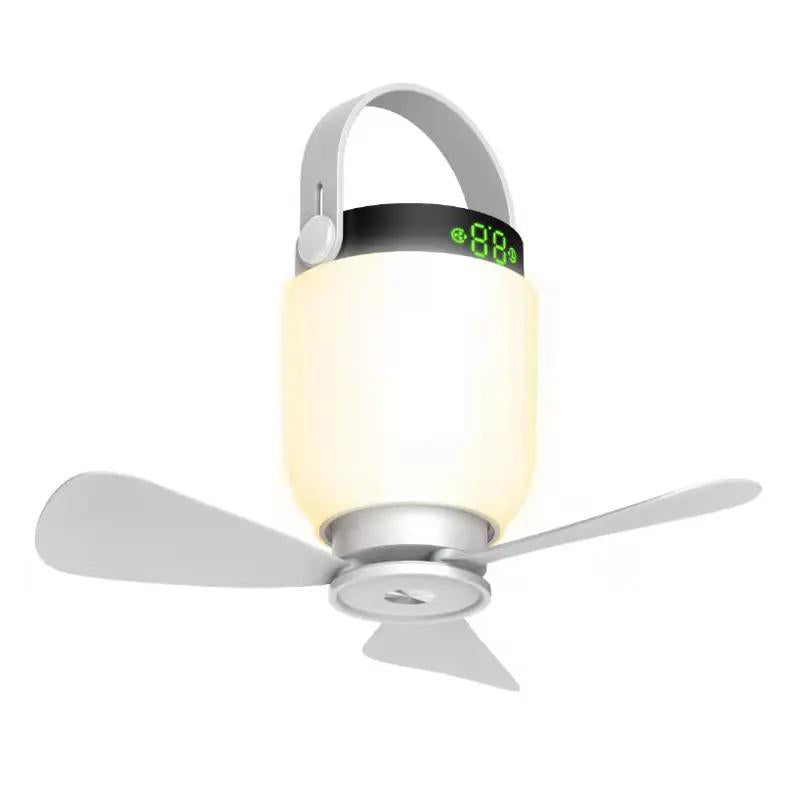 8000mAh Rechargeable Ceiling Fan with LED Light Detachable Remote Control Fan Outdoor Camping Portable Ceiling Fan