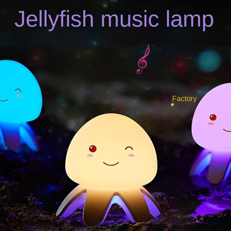 Night Light for Kids, Cute Jellyfish Color Changing Rechargeable Silicone Nursery Night Lights with Remote and 5 Sleeping White Noise, Dimmable Tap Control Night Light for Baby Children Kids