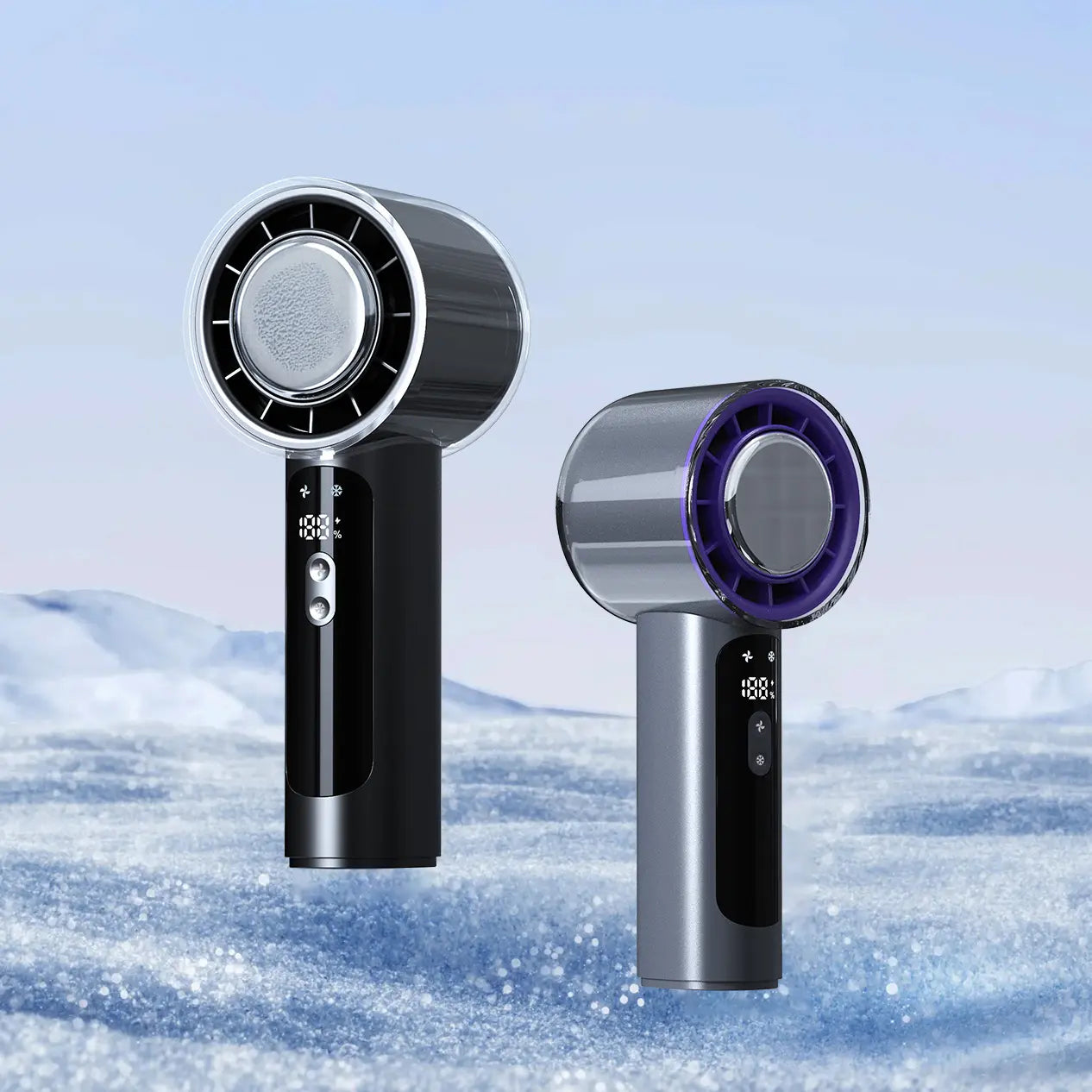 2025 Innovative Transparent Material All-inclusive Refrigeration High-speed Handheld Fan Rechargeable Usb Portable Ice Mini Fan