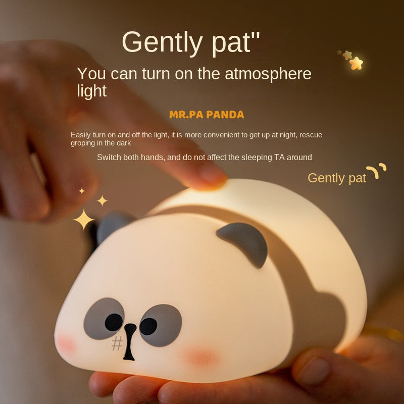 Cute Panda Night Light,Cute Night Lights for Kids Room Decor, Panda Silicone Squishy Dimmable LED Night Lamp,Rechargeable Night Lamp for Bedroom Room,for Breastfeeding/Sleep,Kids Room Decor Gift