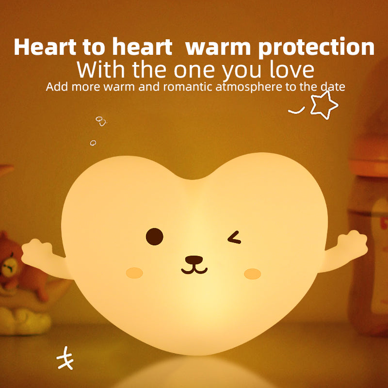 Linda luz nocturna LED para niños luz nocturna recargable de silicona lámpara táctil de noche regulable de 3 niveles lámpara de noche para bebés y niños pequeños para regalo para niños y