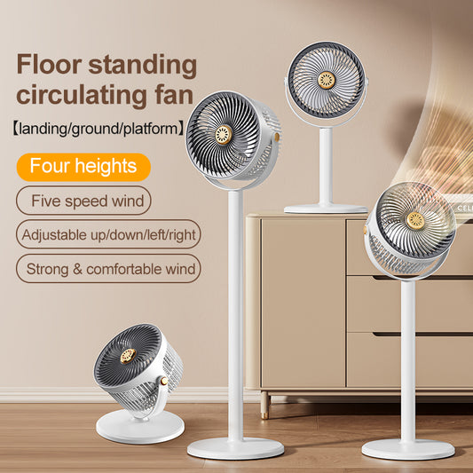 Rechargeable Floor Fan with 5 Speeds and 4000mAh Battery – Portable Standing Fan with USB Type-C Fast Charging for Home, Office & Outdoor Use