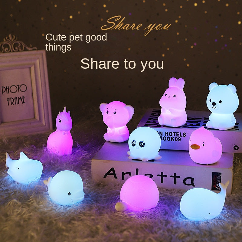 GoLine Mini Bunny Night Lights for Kids Ages 3-8, Cute Silicone Easter Rabbit Lamp with 7 Color, Christmas Birthday Toys Gifts for 4 5 6 7 8 9 10 Year Old Girls Boys Baby Toddlers.