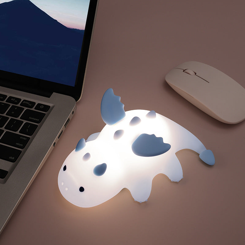 Axolotl Night Light for Kids, Cute Axolotl Lamp Gifts for Boys and Girls, Dimmable Silicone Animal Magnetic Bedside Lamp, Rechargeable Squishy Night Light for Toddler Baby Nursery Room Decor (Blue)