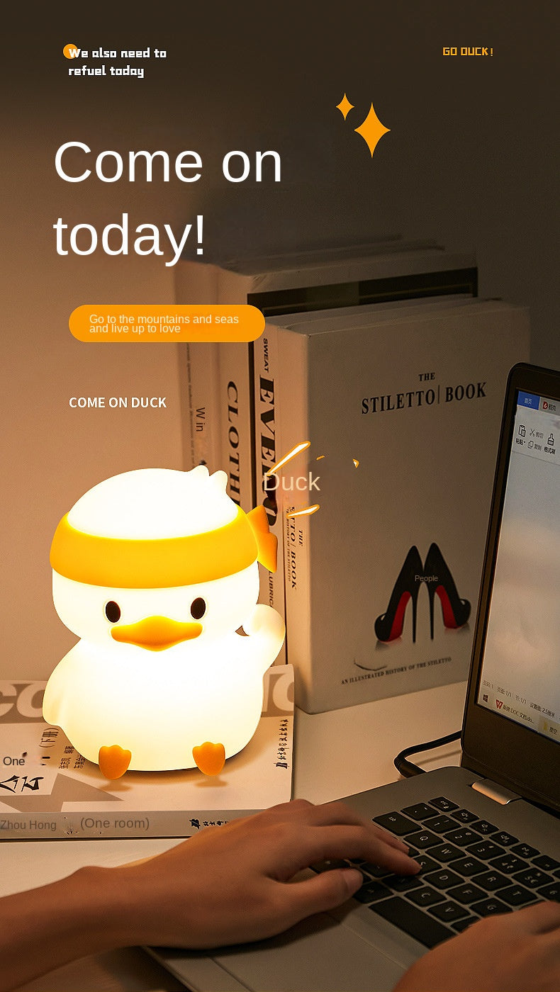 Kids Night Lights Cute Silicone Duck Nursery Lamp for Baby Toddler RGB Animal Night Light for Bedroom Kids Room Gift