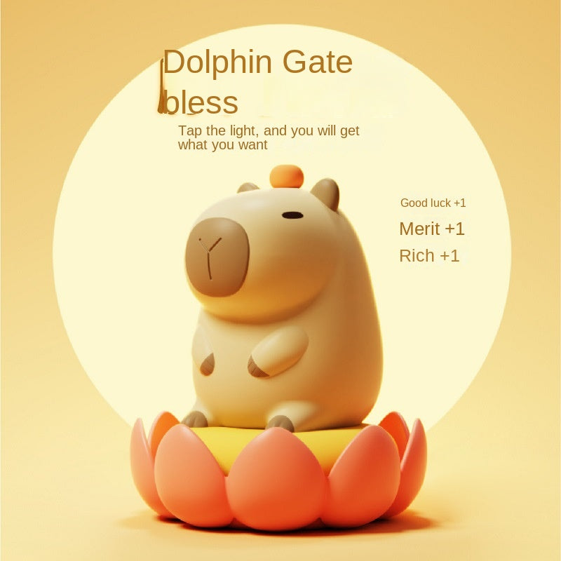 Capybara Night Light Cute Animal Silicone Nursery Night Light Rechargeable Table Lamp Bedside Lamp with Touch Sensor for Bedrooms Living Room