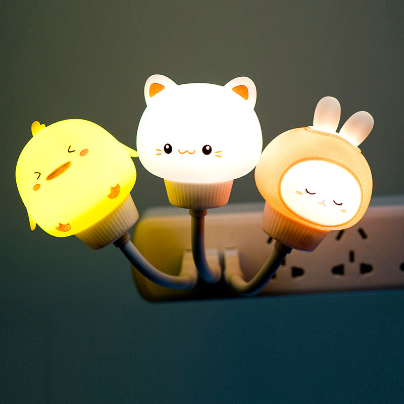 Night Light Lamp for Kids Baby Nursery Children's Lighting USB Little Duck Bear Rabbit cat Children's Room Breastfeeding Creative Cartoon Gifts