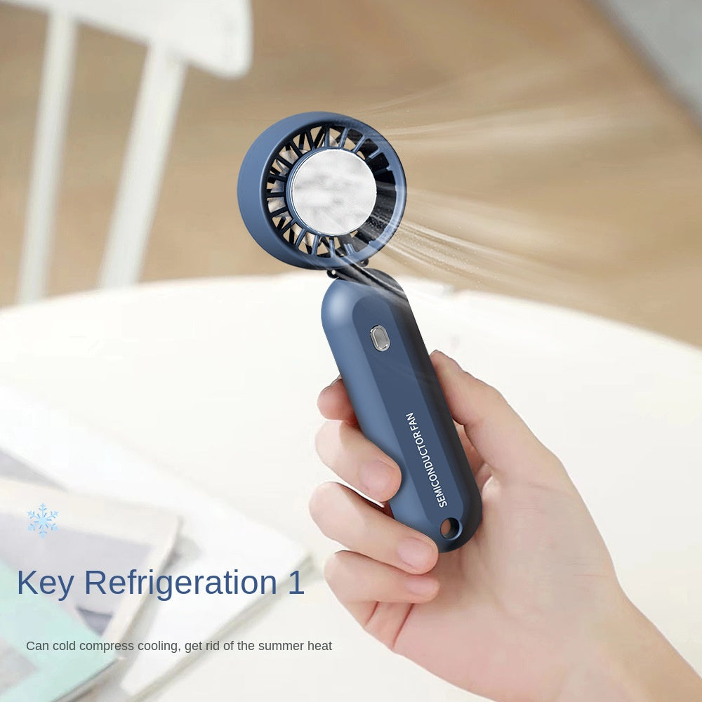 New Ice-cooled Handheld Fan for Outdoor Portable USB Mini Desktop Silent Folding Fan